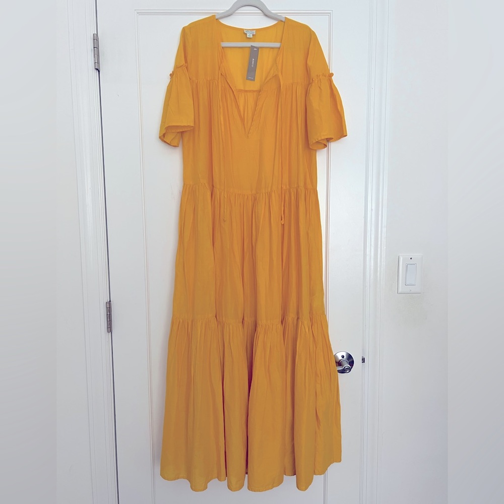 NWT J.Crew Collection Tiered Cotton Voile Beach Cover Up Dress Size XS